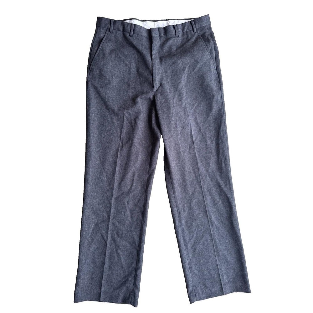 Vintage Towncraft Men's Gray Pleated Dress Pants Slacks 100% Polyester 38x32